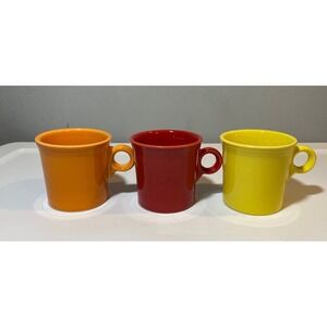 Fiesta HLC USA Coffee Mugs Set of 3 Red, Orange and Yellow